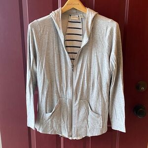 Chico’s Light Gray Zip-Up Hoodie